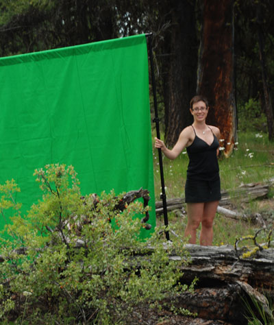 Photographic assistant (and long-suffering spouse) Cheryl Hebert on location in BC in 2010